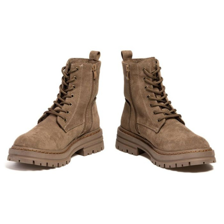 Trapery workery na platformie zamszowe khaki Sergio Leone TR915