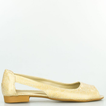 Sandały baleriny holograficzne białe złote Optimo
