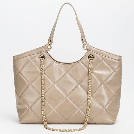Torebka damska Femestage shopper pikowana taupe BAG5150