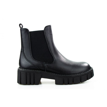 Botki sztyblety na platformie wsuwane czarne Sergio Leone