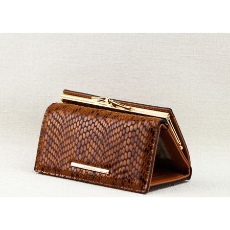 Portfel Damski Skórzany Monnari Lakierowany Brązowy