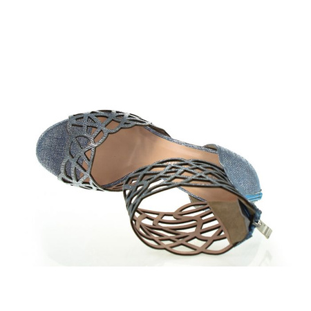 Sandały botki skórzane niebieskie Victoria Gotti