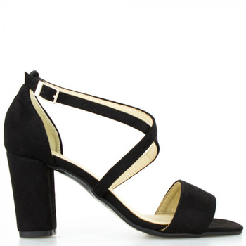 Sandały retro zamszowe czarne Optimo