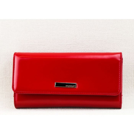 Portfel Damski Skórzany Monnari Matowy Czerwony