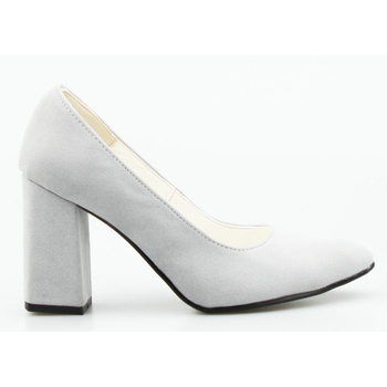 Czółenka na kwadratowym słupku szare Basieńka