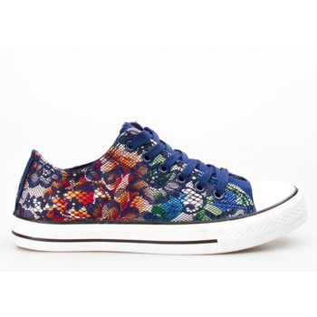 Tenisówki z kolorowym wzorem granatowe