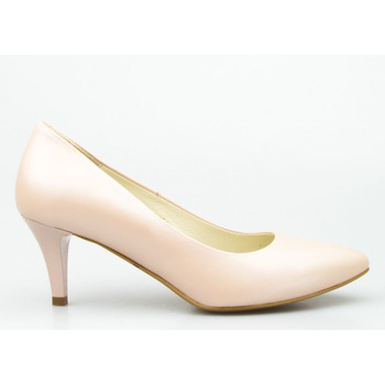 Szpilki skórzane perłowe pudrowe Clasicco