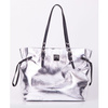 Torebka damska Femestage shopper ze ściągaczami miękka srebrna