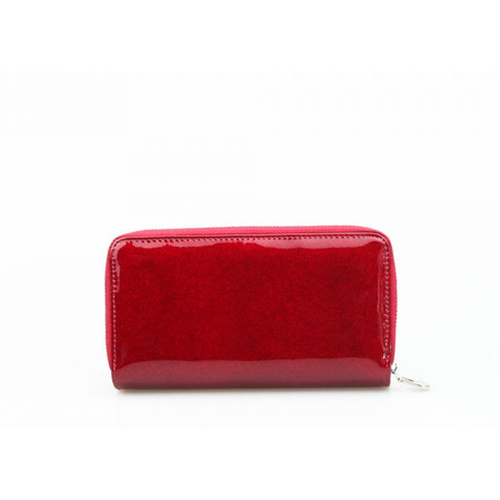 Portfel Damski Skórzany Moretti Pionowy Czerwony RFID Secured