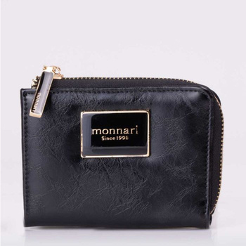 Portfel damski Monnari mały połyskujący czarny
