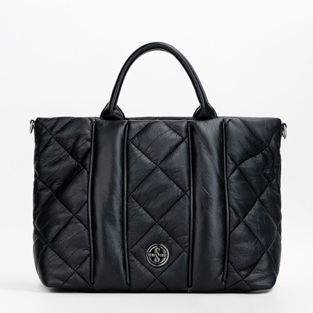 Torebka damska Femestage shopper pikowana miękka czarna BAG5060