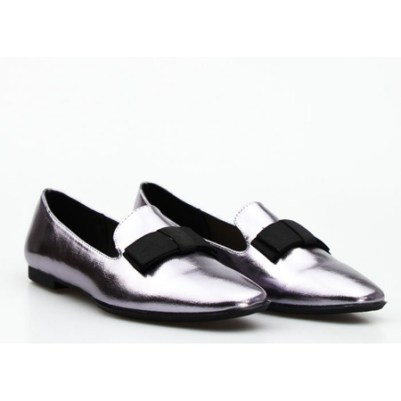 Baleriny z kokardką ciemnosrebrne Sergio Leone