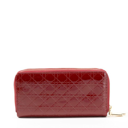 Portfel damski Monnari dwukomorowy lakierowany pikowany czerwony PUR0130