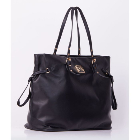 Torebka damska Femestage shopper ze ściągaczami miękka czarna