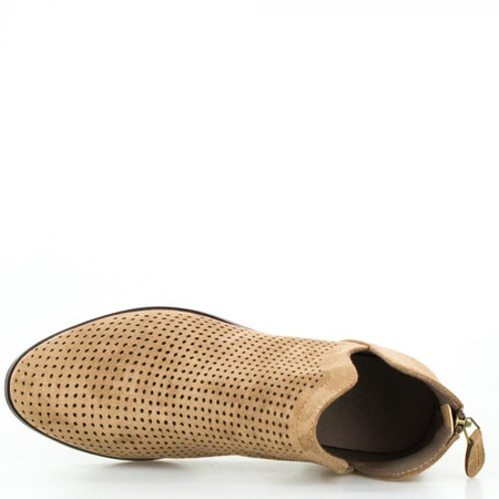 Półbuty zamszowe ażurowe brązowe Potocki