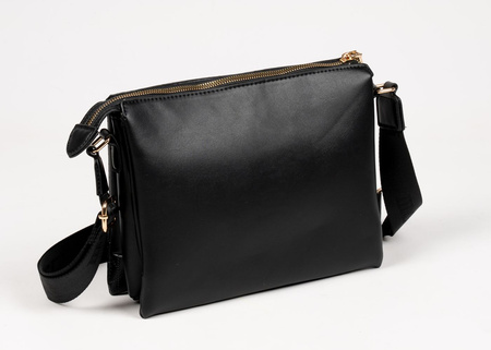 Torebka damska Monnari listonoszka trzykomorowa czarna BAG1540