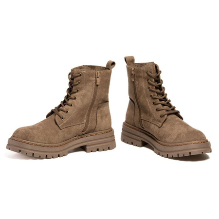 Trapery workery na platformie zamszowe khaki Sergio Leone TR915