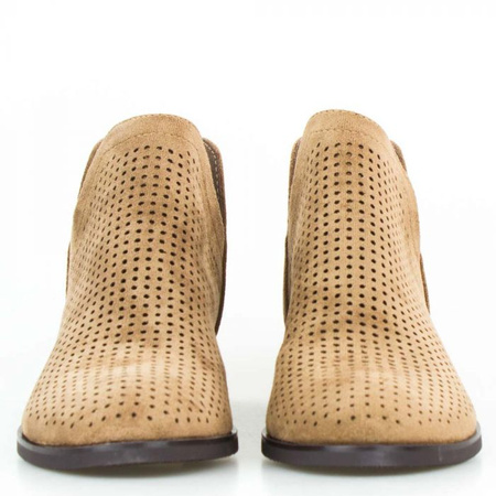 Półbuty zamszowe ażurowe brązowe Potocki