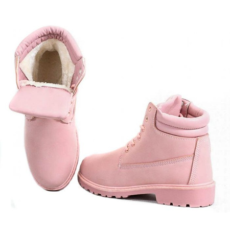 Różowe damskie timberki