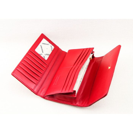 Portfel Damski Skórzany Monnari Matowy Czerwony