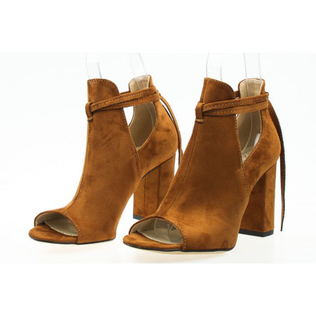 Sandały botki odkryte rude Estetino