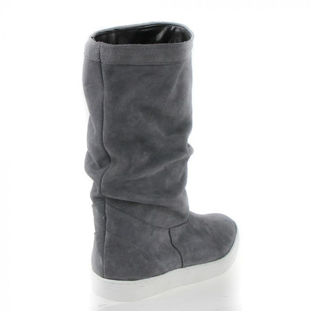 Niskie kozaki ciemne szare