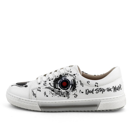 Sneakersy wegańskie Don't Stop the Music białe Mumka SNK23-060