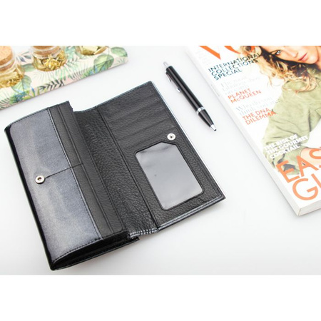 Portfel Damski Skórzany Moretti Czarny RFID Secured