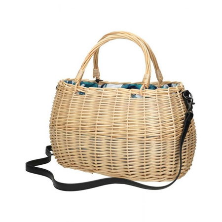 Torebka damska Nobo koszyk wiklinowa z uchwytami beżowa