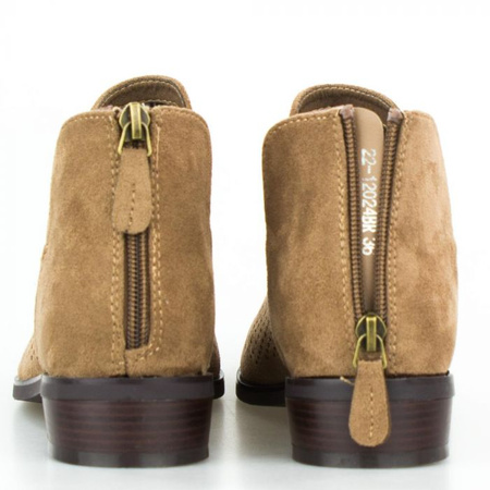 Półbuty zamszowe ażurowe brązowe Potocki