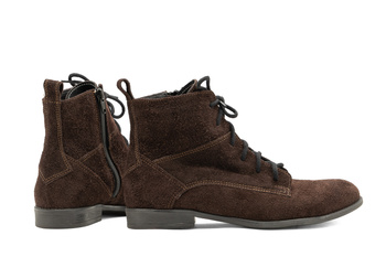Workery trzewiki zamszowe brązowe Butdam TRW