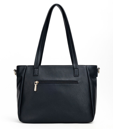 Torebka damska Monnari klasyczna w grochy z warkoczem czarna BAG5640