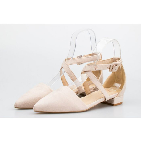 Sandały baleriny beżowe