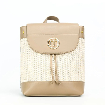 Plecak damski Monnari z klapą na magnes ciemnobeżowy BAG3570