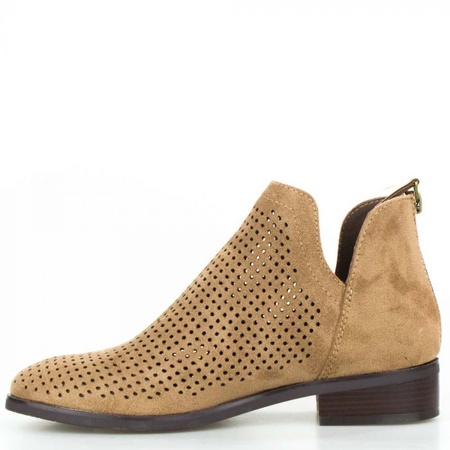 Półbuty zamszowe ażurowe brązowe Potocki