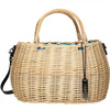 Torebka damska Nobo koszyk wiklinowa z uchwytami beżowa