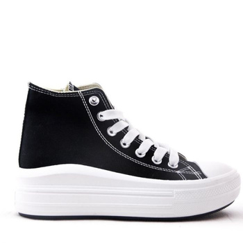 Tenisówki trampki na platformie czarne