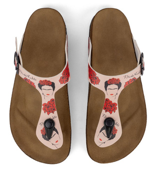 Japonki wegańskie wzór Frida Kahlo Mumka FRIDACHAN25-001