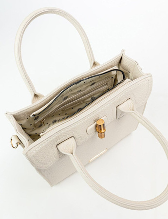 Torebka damska Monnari klasyczna w grochy biała BAG1280