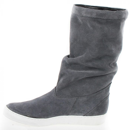 Niskie kozaki ciemne szare