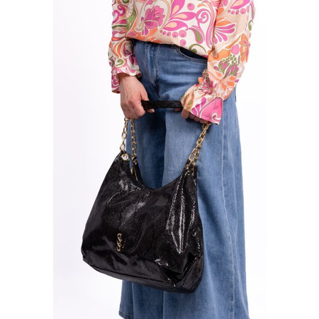 Torebka damska Femestage shopper z połyskującym wzorem czarna