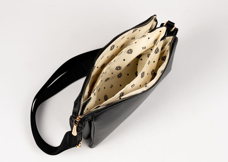 Torebka damska Monnari listonoszka trzykomorowa czarna BAG1540