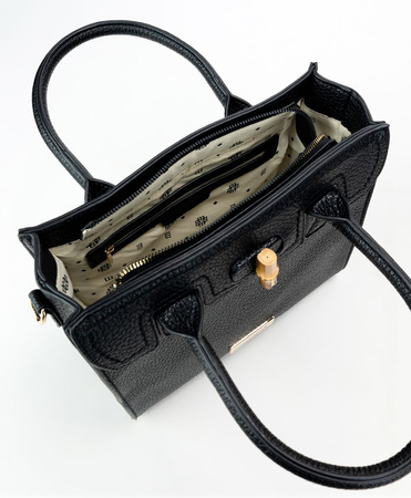 Torebka damska Monnari klasyczna w grochy czarna BAG1280