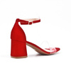 Sandały damskie z transparentnym paskiem czerwone