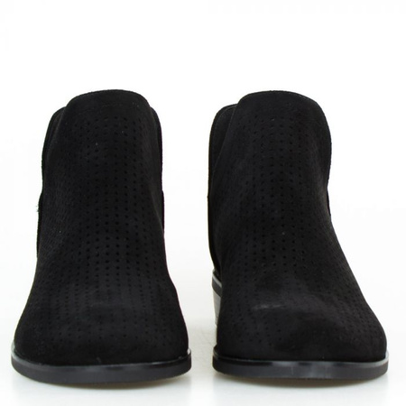 Półbuty zamszowe ażurowe czarne Potocki