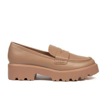 Mokasyny na platformie jednokolorowe matowe khaki 20822-3