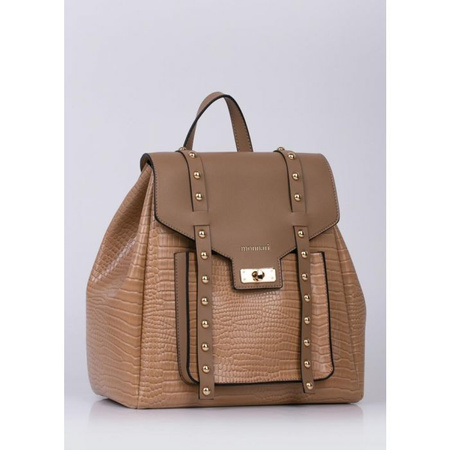Plecak damski Monnari lakierowany wężowy beżowy