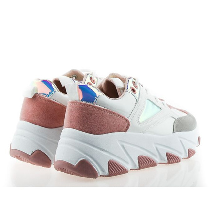 Tenisówki sportowe białe z neonowymi wstawkami