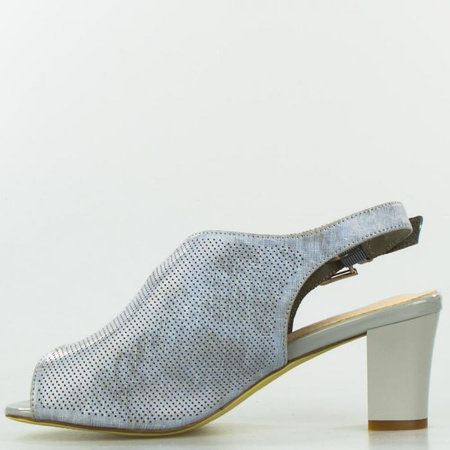 Sandały ażurowe połyskujące szare Sergio Leone