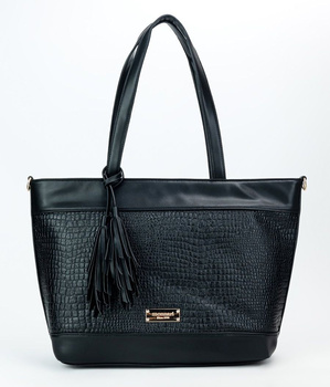 Torebka damska Monnari shopper duża z frędzlami czarna BAG1860